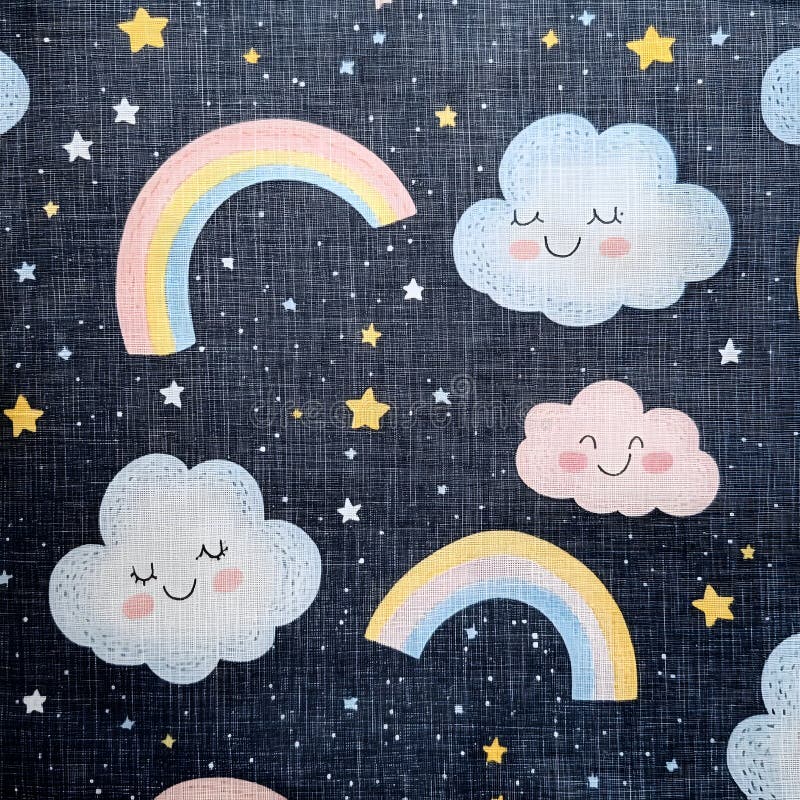 Schattige pastel wolkjes en sterretjes